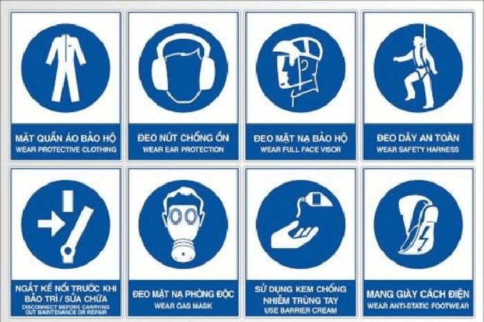 Đặt các biển báo hướng dẫn cách thức bảo vệ an toàn cho người lao động là rất cần thiết